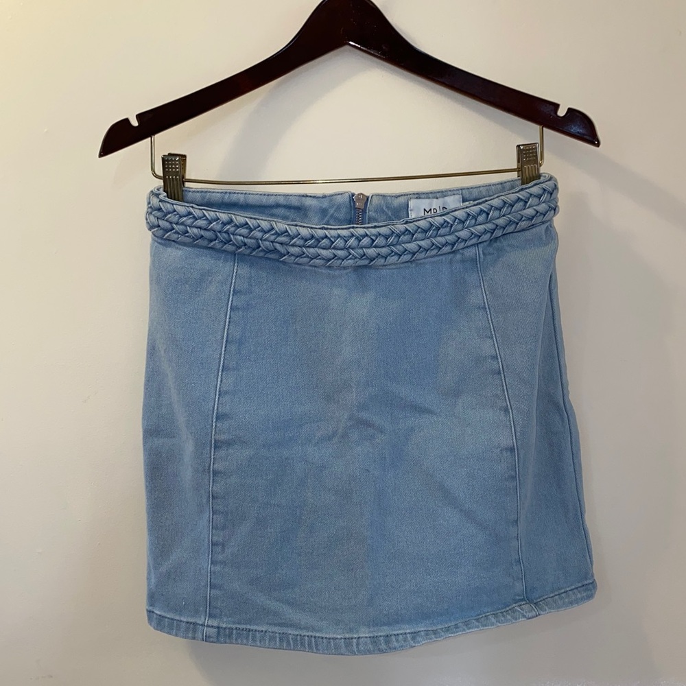 Light blue Jean skirt with braided waist